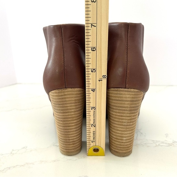 Joie High Heel Ankle Boot Bootie Leather Zip Mocha Brown Womens Size 8 / EU38 - Picture 5 of 11